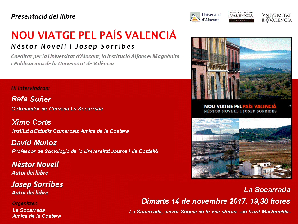 Presentación en La Socarrada del llibre “Nou viatge pel País Valencià” de Nèstor Novell y Josep Sorribes